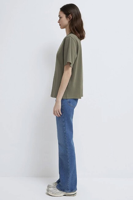 Kadın Mavi Baskılı Tişört 1613804-86961 Yeşil - Thumbnail