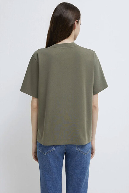 Kadın Mavi Baskılı Tişört 1613804-86961 Yeşil - Thumbnail