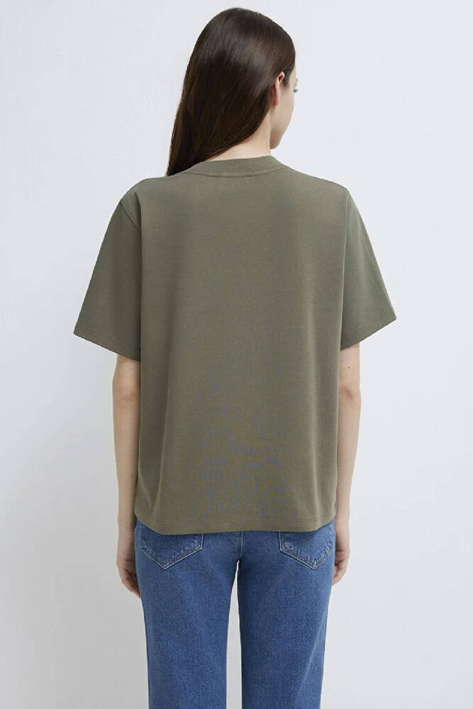 Kadın Mavi Baskılı Tişört 1613804-86961 Yeşil 