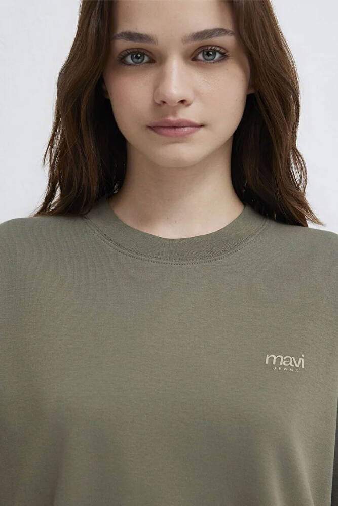 Kadın Mavi Baskılı Tişört 1613804-86961 Yeşil 