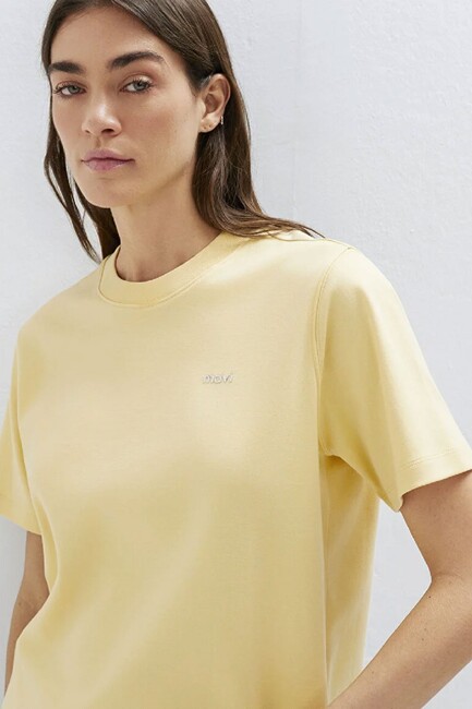 Kadın Mavi Baskılı Tişört 1613882-70027 Sarı (2)