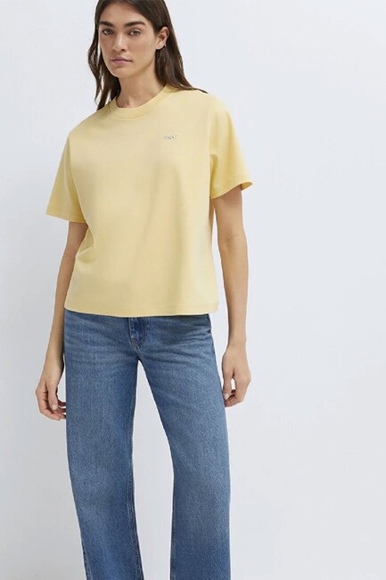 Kadın Mavi Baskılı Tişört 1613882-70027 Sarı (3)