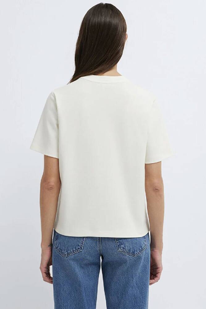 Kadın Mavi Baskılı Tişört 1613882-80194 Ekru 