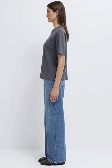 Kadın Mavi Baskılı Tişört 1613882-83620 Gri - Thumbnail