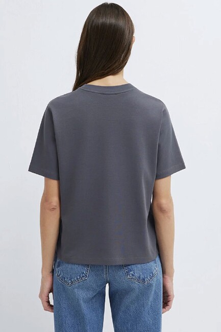 Kadın Mavi Baskılı Tişört 1613882-83620 Gri - Thumbnail