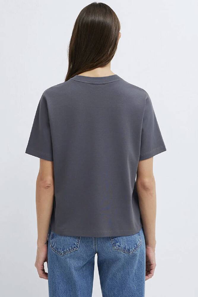 Kadın Mavi Baskılı Tişört 1613882-83620 Gri 