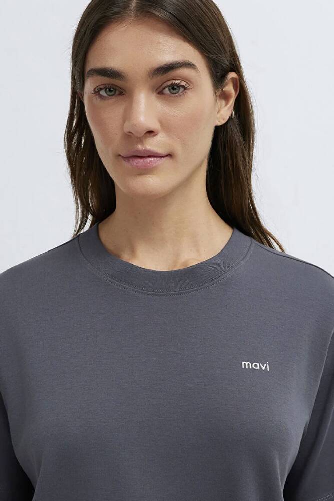 Kadın Mavi Baskılı Tişört 1613882-83620 Gri 