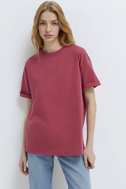 Kadın Mavi Baskılı Tişört 1613884-70398 Pembe (2)