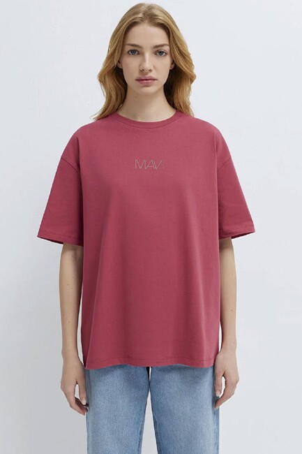 Kadın Mavi Baskılı Tişört 1613884-70398 Pembe (3)