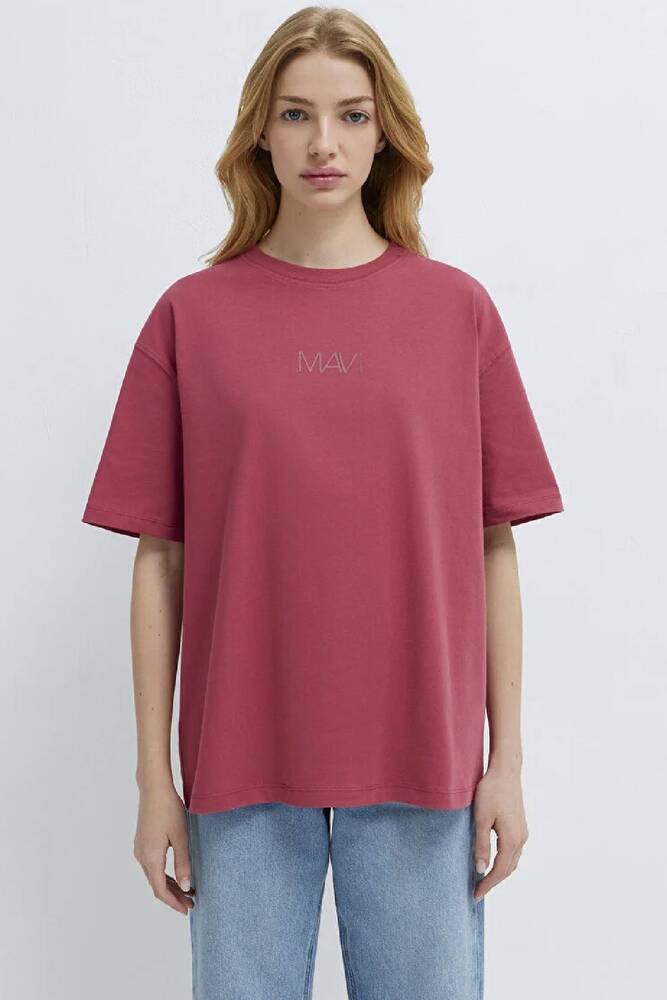 Kadın Mavi Baskılı Tişört 1613884-70398 Pembe 