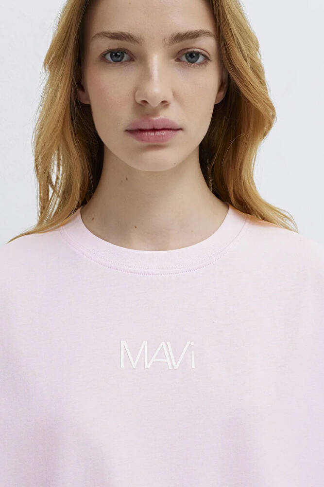Kadın Mavi Baskılı Tişört 1613884-70513 Pembe 