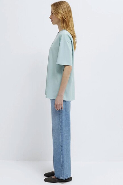 Kadın Mavi Baskılı Tişört 1613884-71456 Mavi - Thumbnail