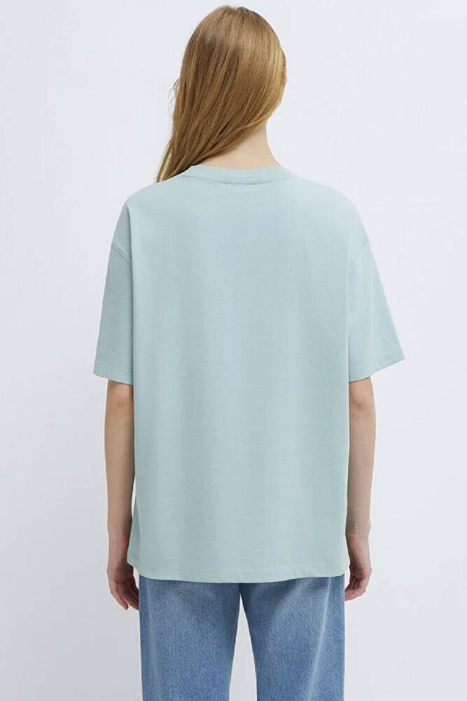 Kadın Mavi Baskılı Tişört 1613884-71456 Mavi 