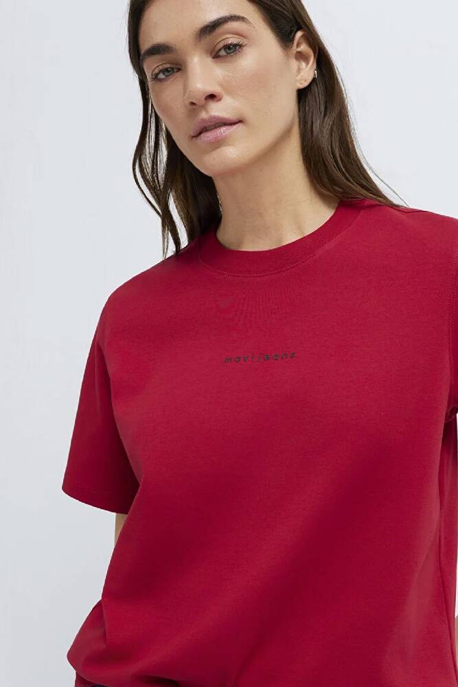 Kadın Mavi Baskılı Tişört 1613890-70391 Kırmızı 