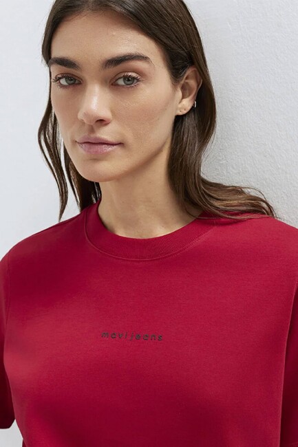 Kadın Mavi Baskılı Tişört 1613890-70391 Kırmızı (2)