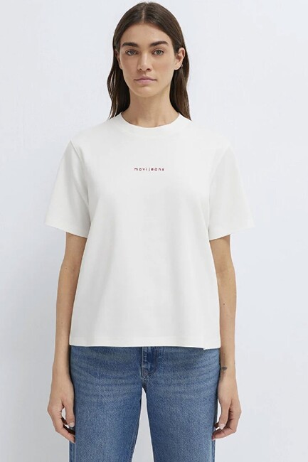 Kadın Mavi Baskılı Tişört 1613890-80194 Ekru (3)