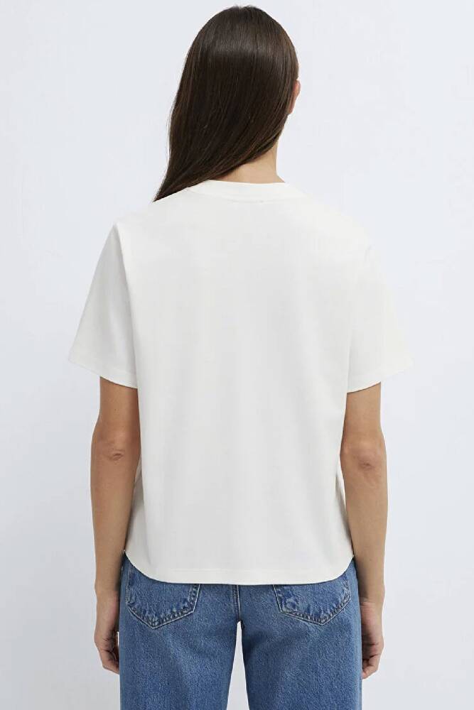 Kadın Mavi Baskılı Tişört 1613890-80194 Ekru 