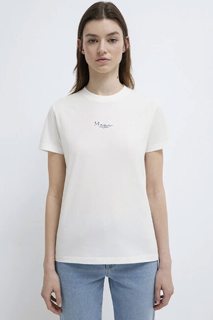 Kadın Mavi Baskılı Tişört 1613900-70057 Ekru (3)