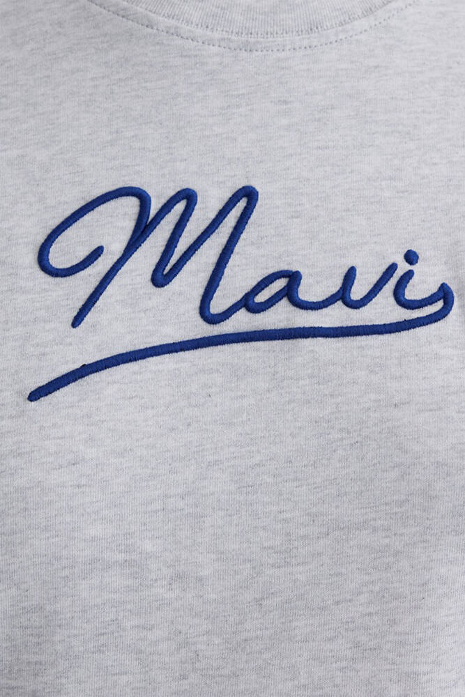 Kadın Mavi Jeans Baskılı Tişört 1612421-87033 Gri 