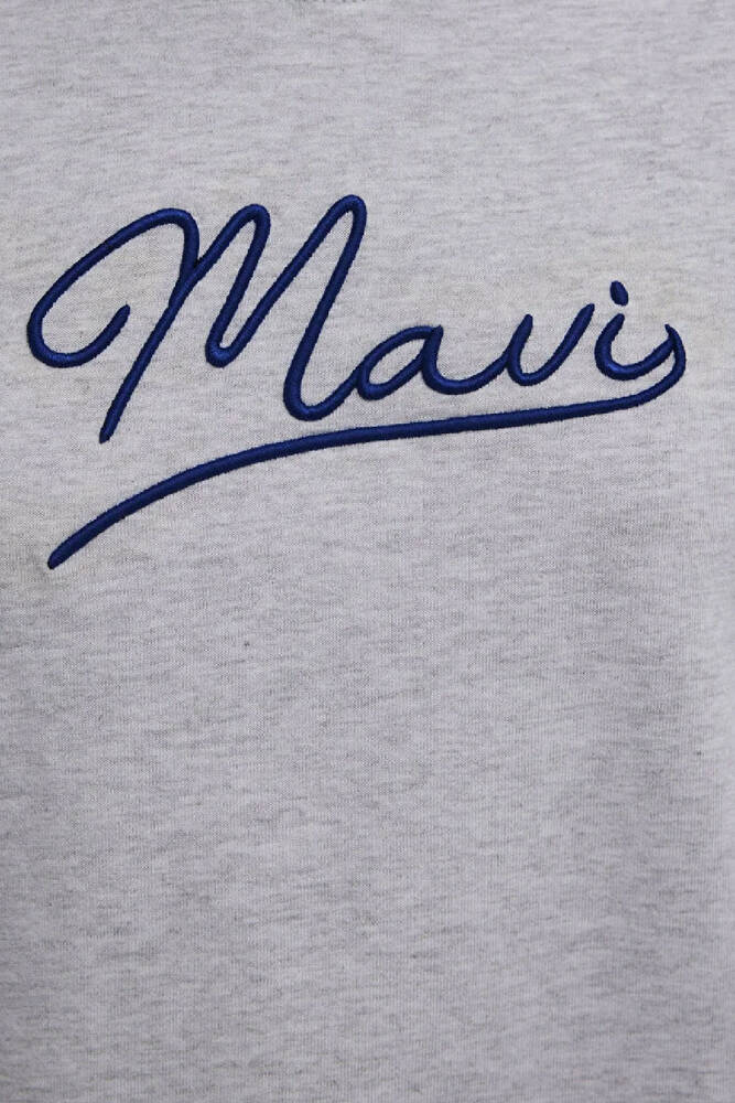 Kadın Mavi Jeans Baskılı Tişört 1612421-87033 Gri 