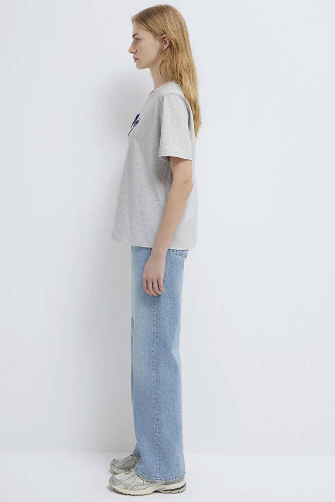 Kadın Mavi Jeans Baskılı Tişört 1612421-87033 Gri 