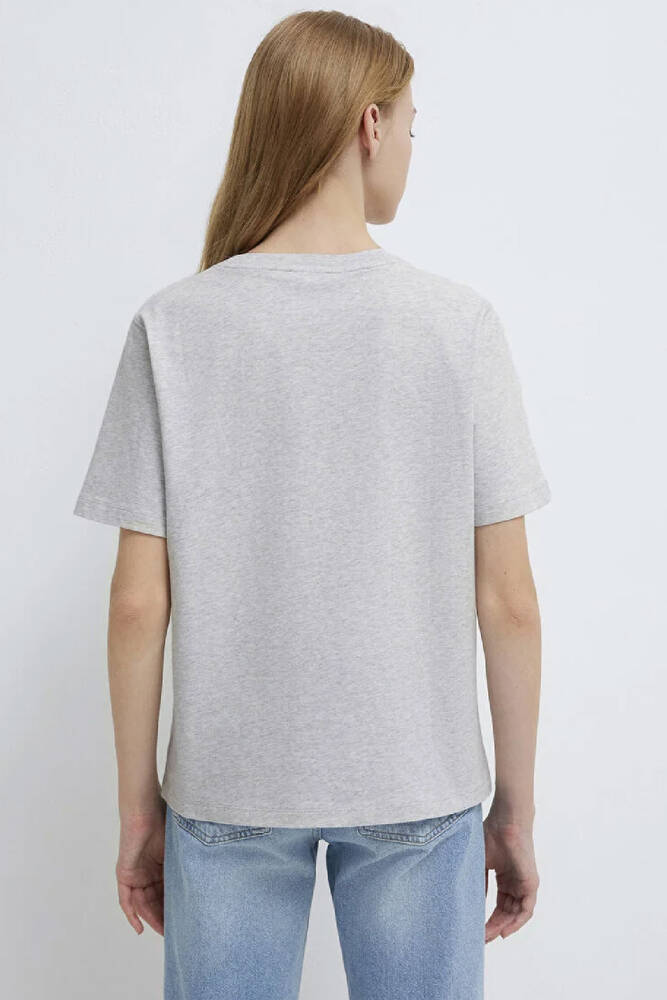 Kadın Mavi Jeans Baskılı Tişört 1612421-87033 Gri 
