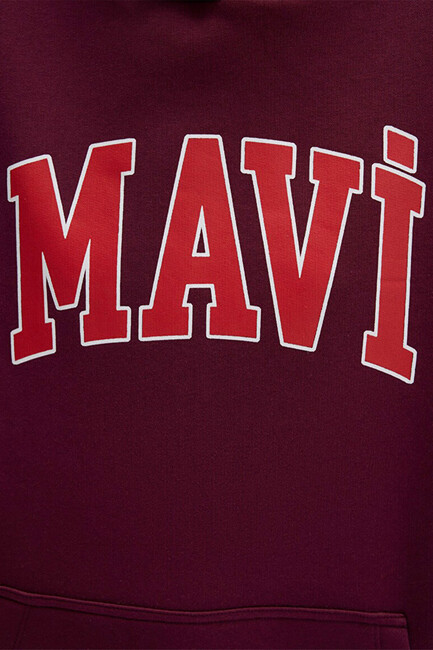 Kadın Mavi Kapüşonlu Sweat 1600361-90705 Bordo - Thumbnail
