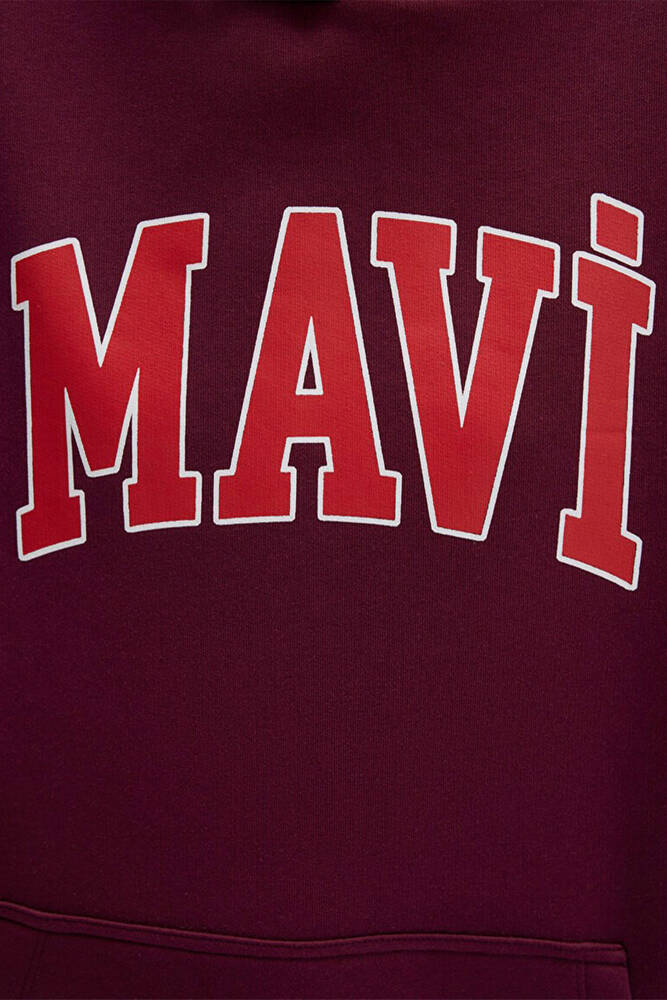 Kadın Mavi Kapüşonlu Sweat 1600361-90705 Bordo 