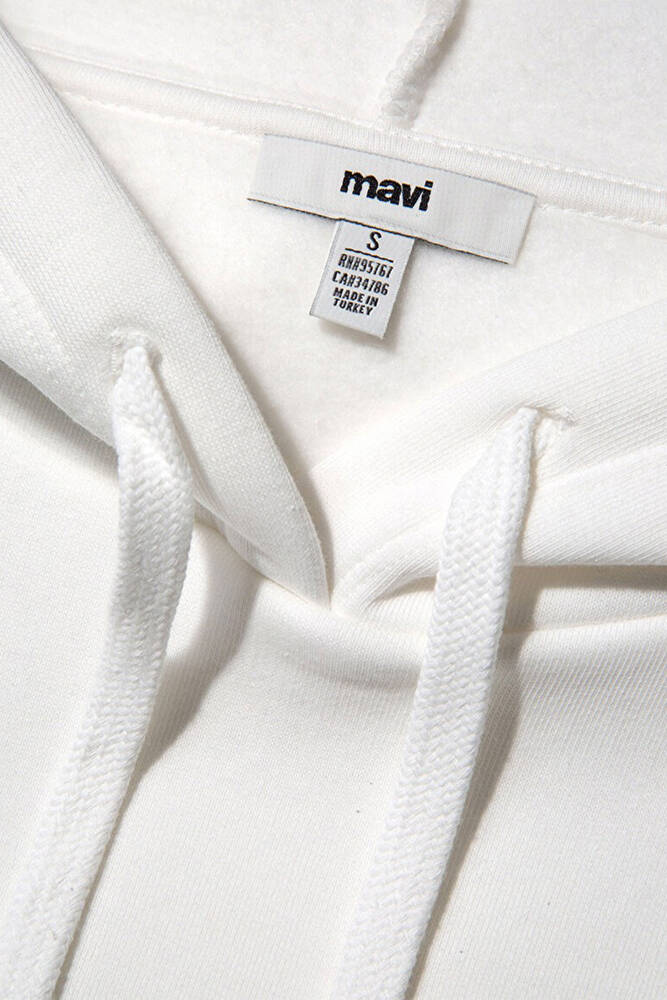 Kadın Mavi Logo Kapüşonlu Sweat 1600361-81964 Beyaz 