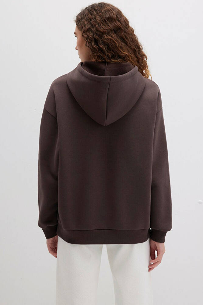 Kadın Mavi Logo Baskılı Sweat 1600361-70222 Kahve 