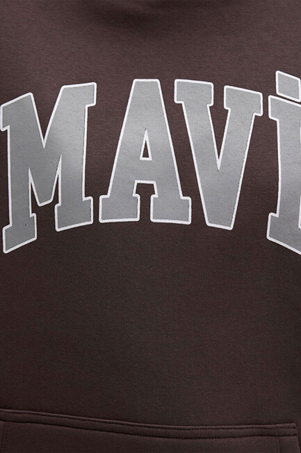 Kadın Mavi Logo Baskılı Sweat 1600361-70222 Kahve - Thumbnail