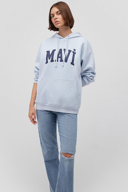 Kadın Mavi Logo Baskılı Sweat 1600361-70717 Mavi (1)