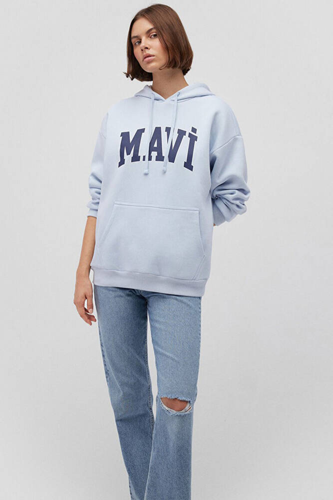 Kadın Mavi Logo Baskılı Sweat 1600361-70717 Mavi 