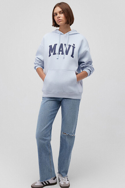 Kadın Mavi Logo Baskılı Sweat 1600361-70717 Mavi (2)