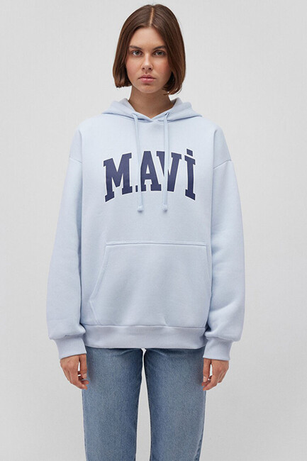 Kadın Mavi Logo Baskılı Sweat 1600361-70717 Mavi (3)