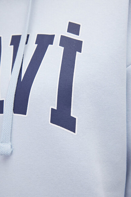 Kadın Mavi Logo Baskılı Sweat 1600361-70717 Mavi - Thumbnail