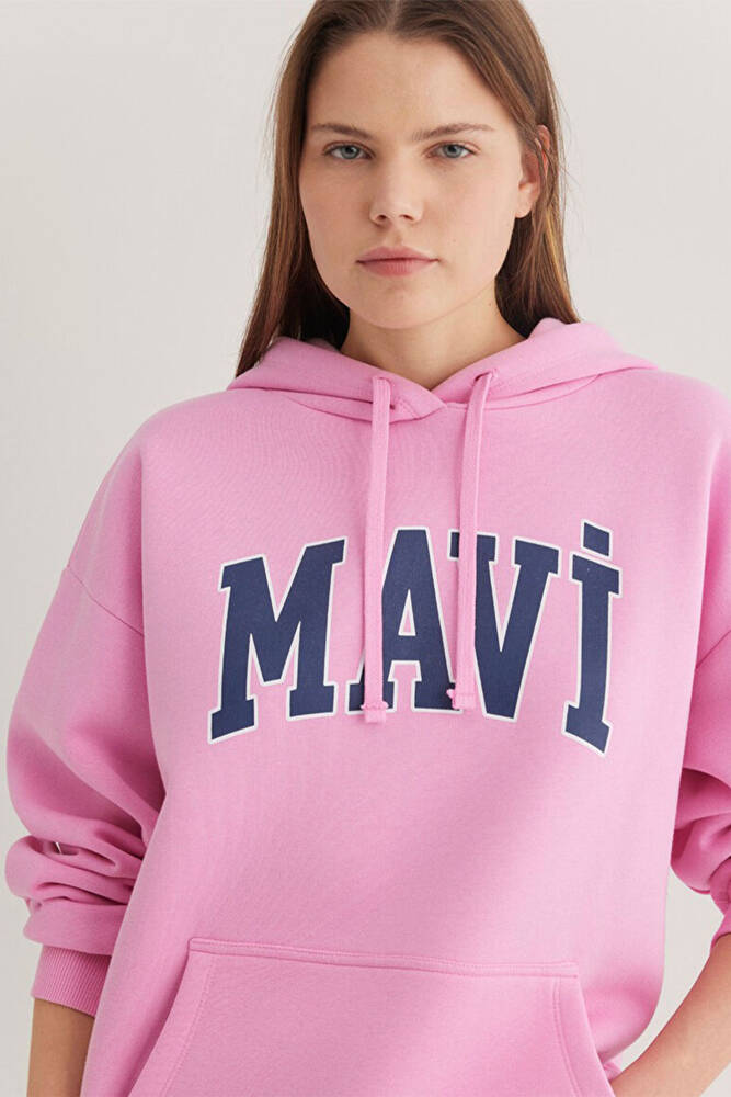 Kadın Mavi Logo Baskılı Sweat 1600361-71038 Pembe 