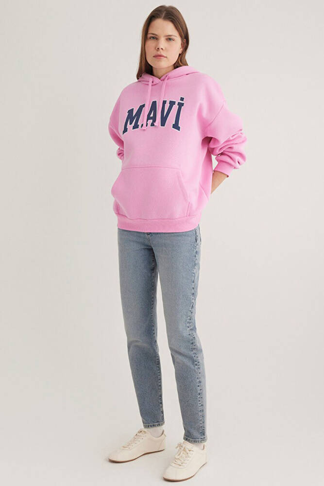 Kadın Mavi Logo Baskılı Sweat 1600361-71038 Pembe 