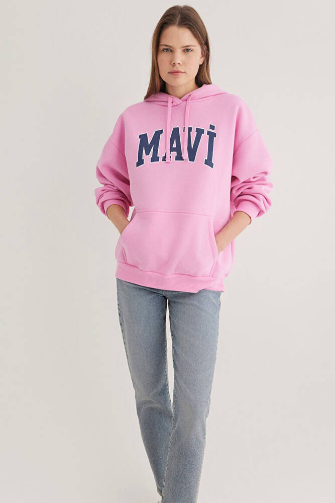 Kadın Mavi Logo Baskılı Sweat 1600361-71038 Pembe 