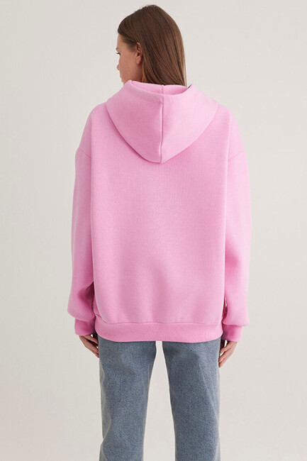 Kadın Mavi Logo Baskılı Sweat 1600361-71038 Pembe - Thumbnail