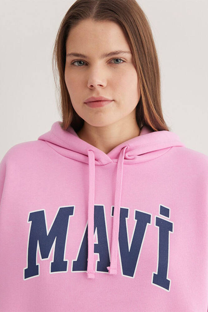 Kadın Mavi Logo Baskılı Sweat 1600361-71038 Pembe 