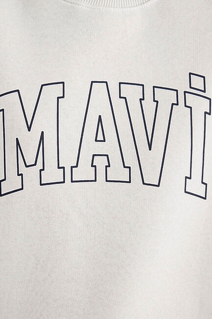 Kadın Mavi Logo Baskılı Sweat 1611192-70057 Beyaz - Thumbnail