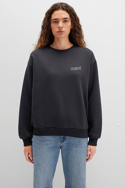 Kadın Uzun Kollu Sweat 1611656-82185 Gri - Thumbnail