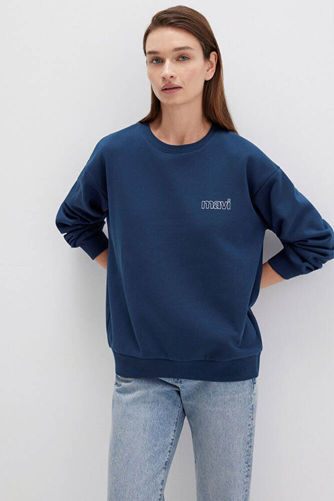 Kadın Uzun Kollu Sweat 1611656-82454 Lacivert 