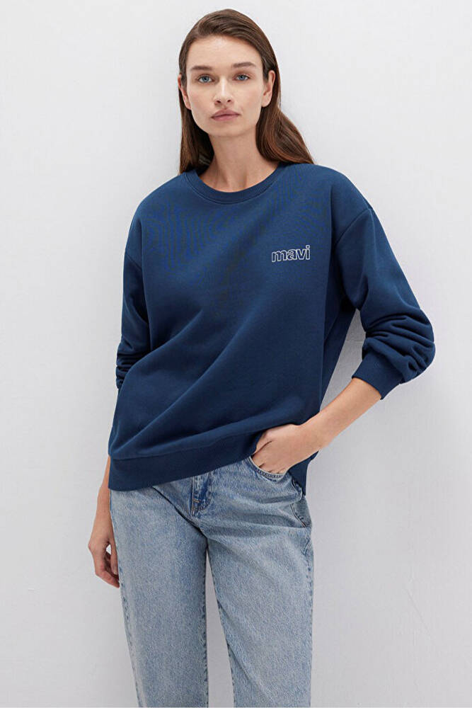 Kadın Uzun Kollu Sweat 1611656-82454 Lacivert 