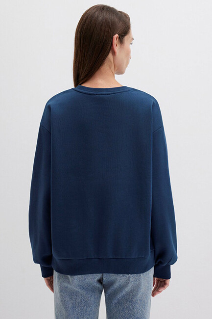 Kadın Uzun Kollu Sweat 1611656-82454 Lacivert - Thumbnail