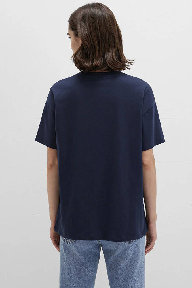 Kadın Mavi Logo Baskılı Tişört 1611309-70490 Lacivert 