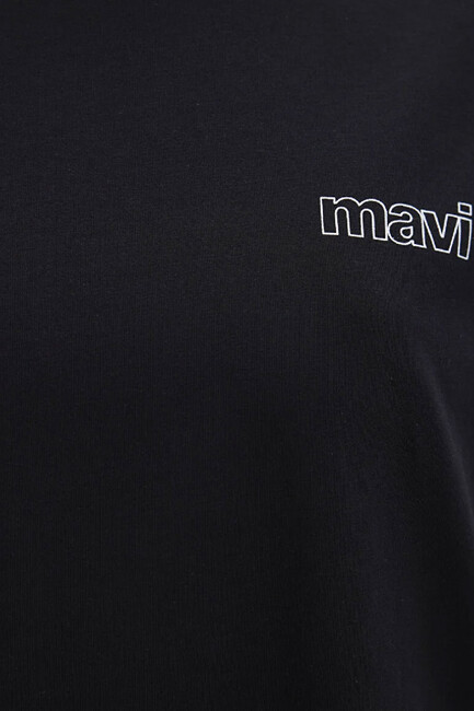 Kadın Mavi Logo Baskılı Tişört 1611309-900 Siyah - Thumbnail
