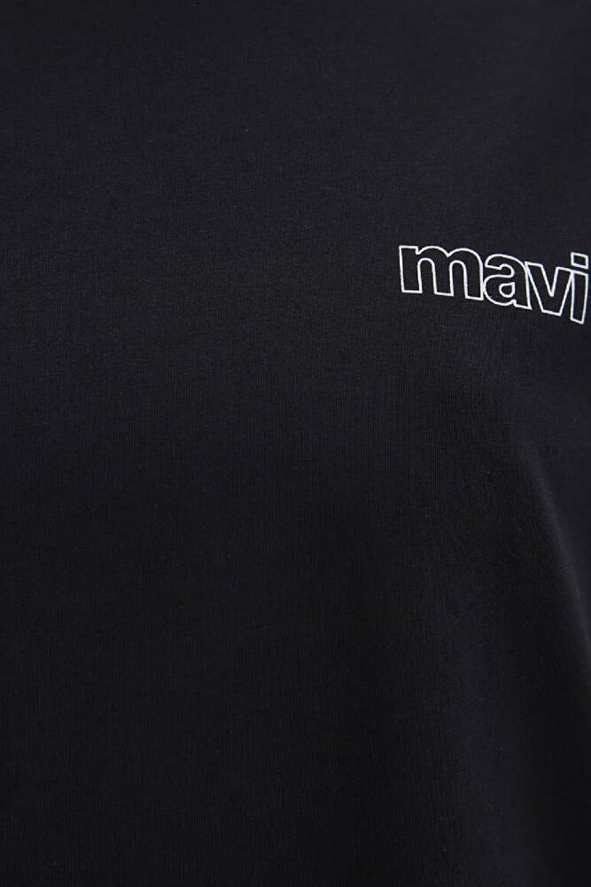 Kadın Mavi Logo Baskılı Tişört 1611309-900 Siyah 
