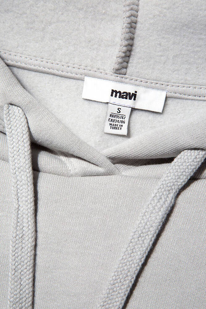 Kadın Mavi Logo Kapüşonlu Sweat 1600361-34322 Gri 